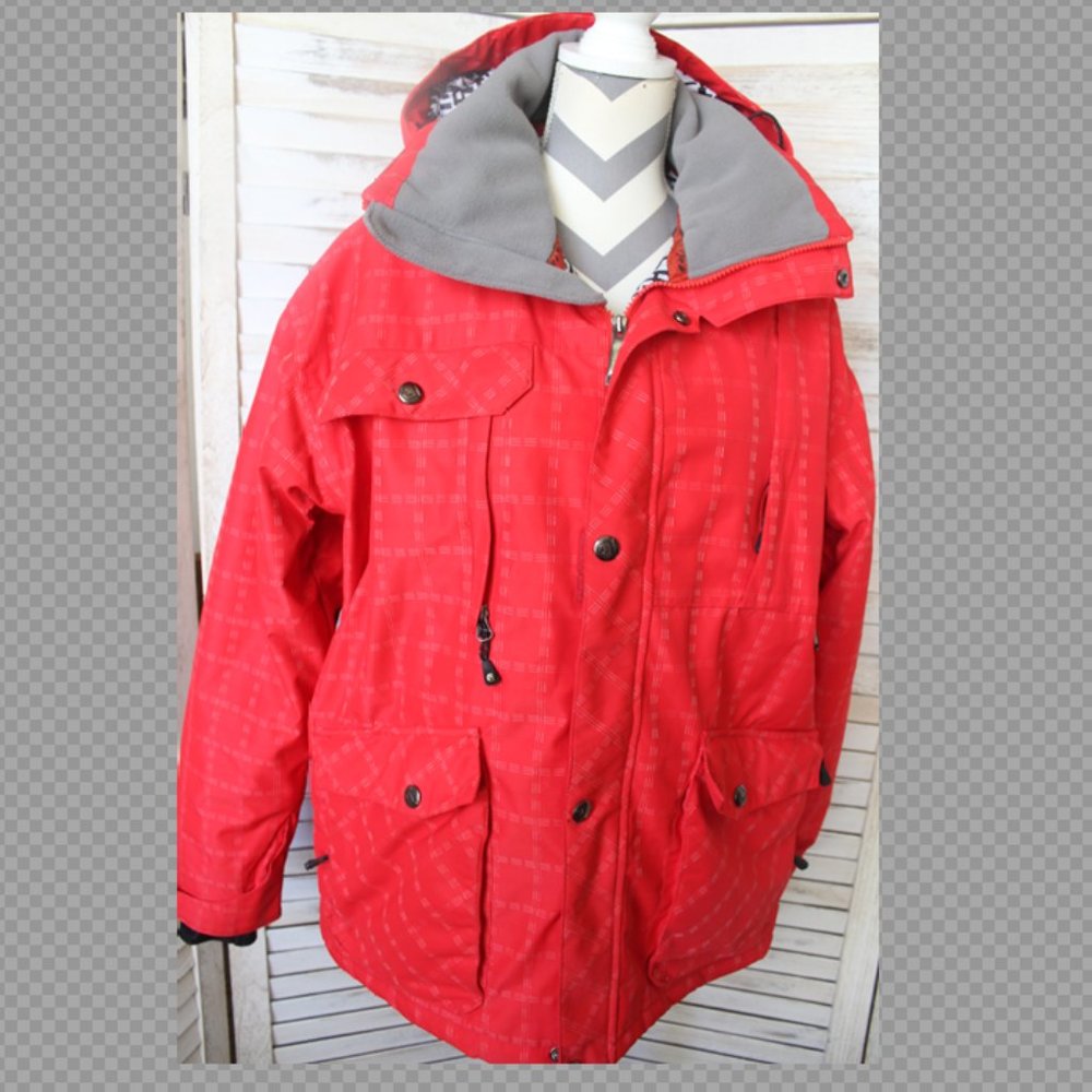LIQUID Freerider Men's Red Plaid Ski & Snowboard Winter Jacket (96)
